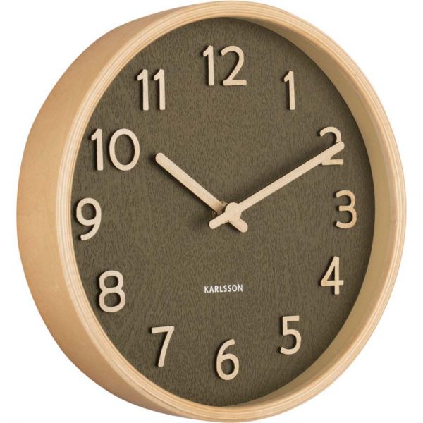 Horloge ronde en bois Pure  22 cm