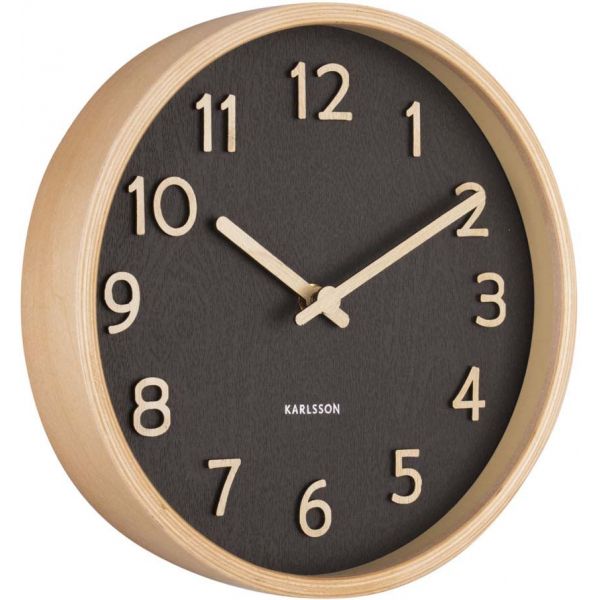 Horloge ronde en bois Pure  22 cm