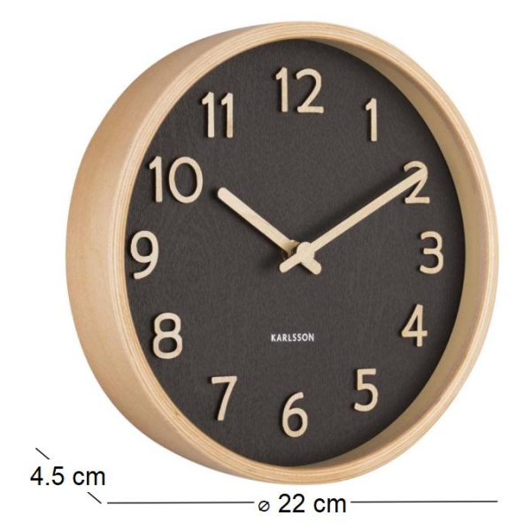 Horloge ronde en bois Pure  22 cm - 5