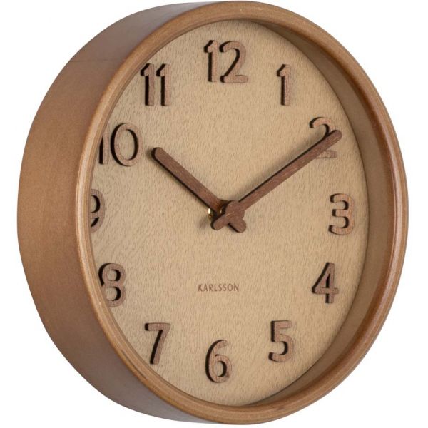 Horloge ronde en bois Pure grain