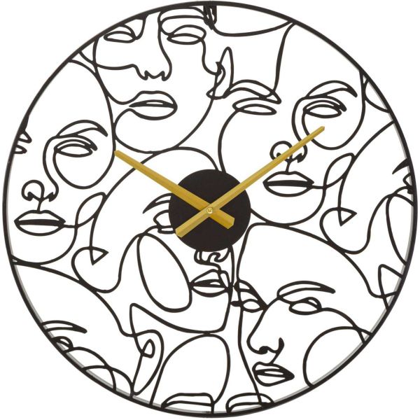 Horloge ronde en métal Faces 50 x 3.5 cm