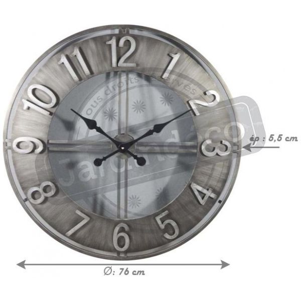 Horloge ronde en métal esprit aviateur - AUBRY GASPARD