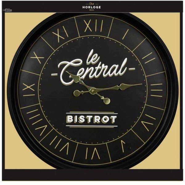 Horloge ronde en plastique Bistrot 50 cm - CMP-5343