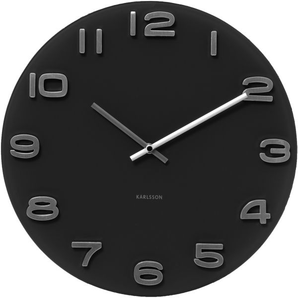 Horloge ronde vintage en verre 35 cm