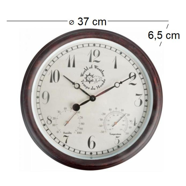 Horloge thermomètre hygromètre extérieure - ESS-0473