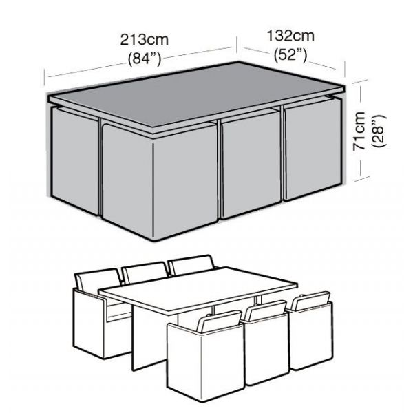 Housse de protection salon de jardin rectangulaire cube - GAA-0120