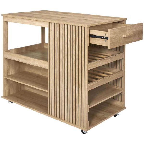 Ilot de cuisine en bois Klaus - 6