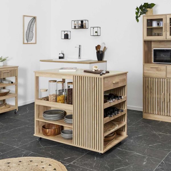 Ilot de cuisine en bois Klaus - THE HOME DECO FACTORY