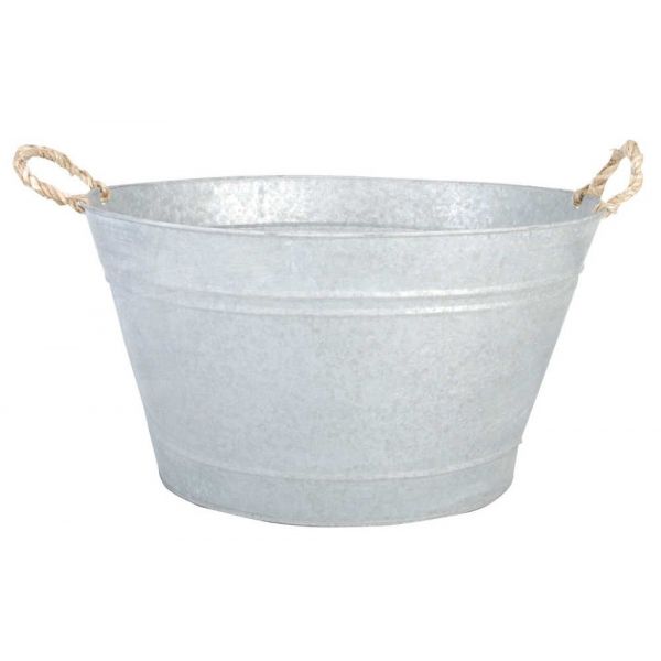 Jardinière bassine en zinc patiné