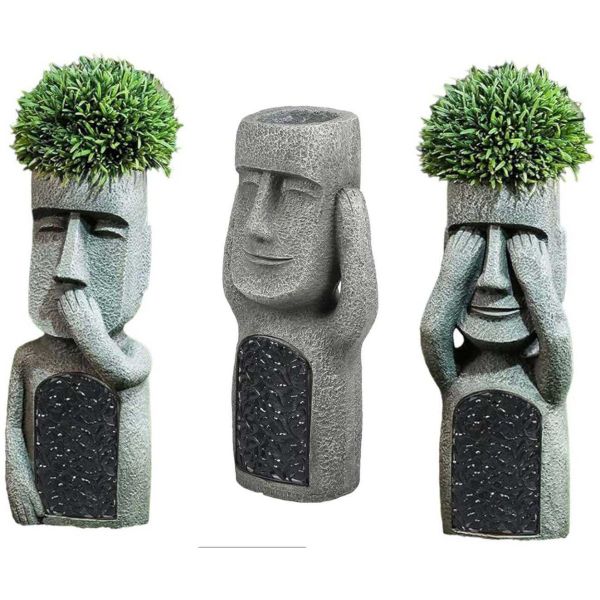 Jardinière Moai en polyrésine