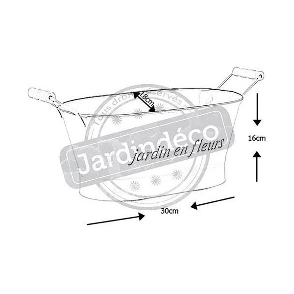 Jardinière en zinc laqué jardin en fleurs