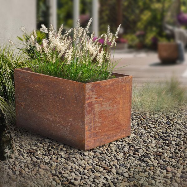 Jardinière en acier corten rouille - ESSCHERTS GARDEN