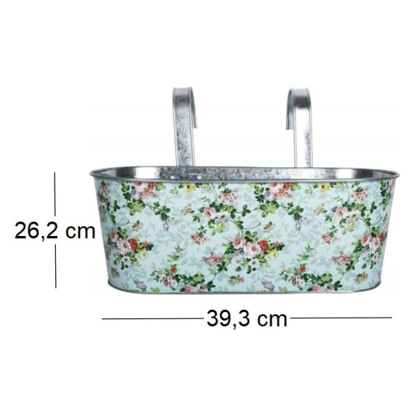 Jardinière de balcon avec crochets Roses - ESS-1136