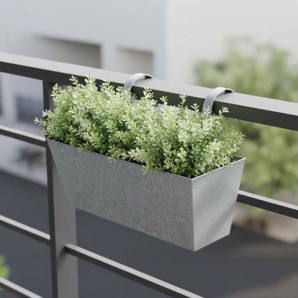 Jardinière balcon en zinc à suspendre - ESSCHERT DESIGN