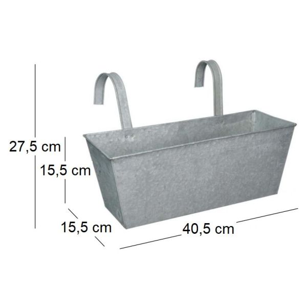 Jardinière balcon en zinc à suspendre - ESS-0312
