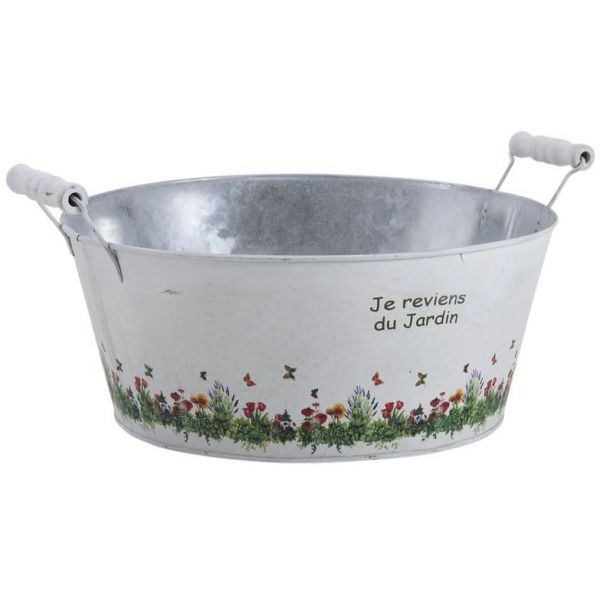 Jardinière bassine Je reviens du jardin