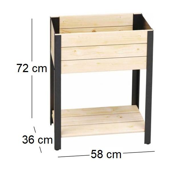 Jardinière en bois et métal Modern - SIA-0111