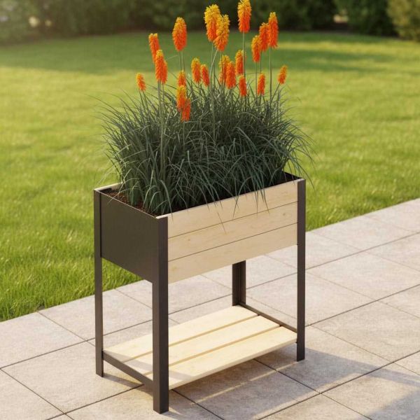 Jardinière en bois et métal Modern - UPYARD