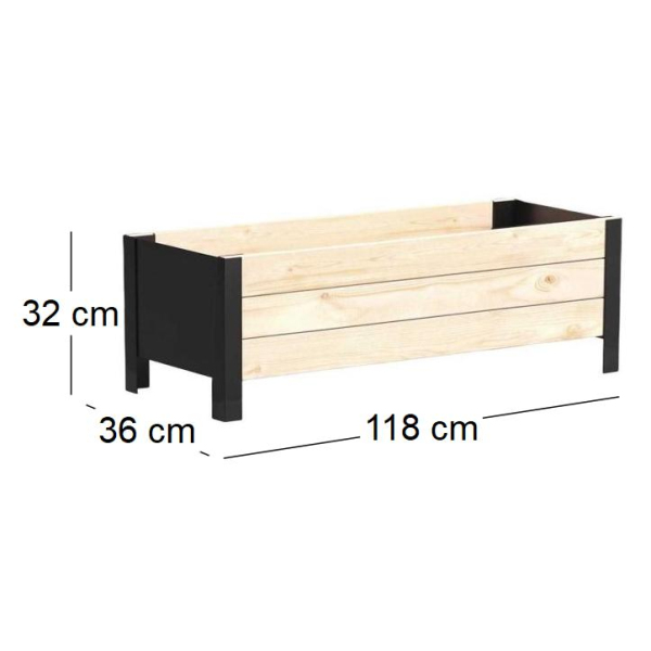 Jardinière en bois et métal Modern - SIA-0110
