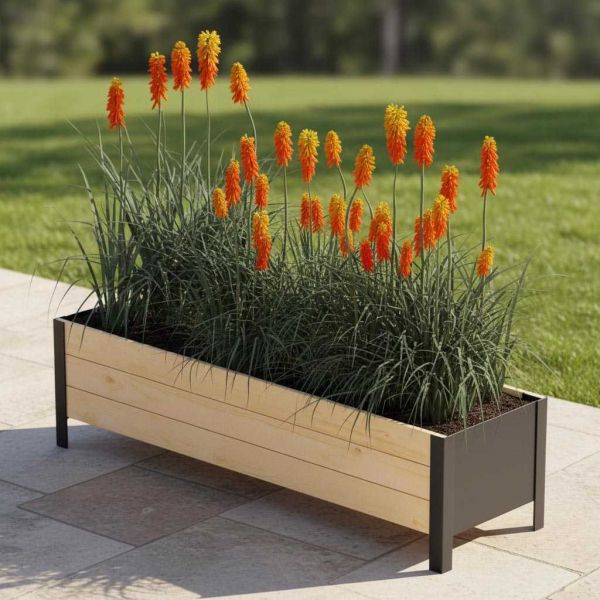 Jardinière en bois et métal Modern - UPYARD