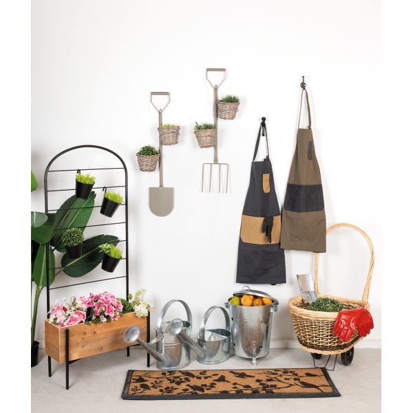 Jardinière en bois avec treillis en métal + 4 seaux - 7