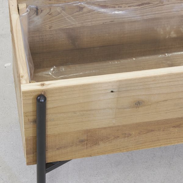 Jardinière en bois avec treillis en métal + 4 seaux - AUB-5576