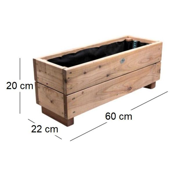 Jardinière en mélèze Moline 60 x 22 x 20 cm - ETS-0123