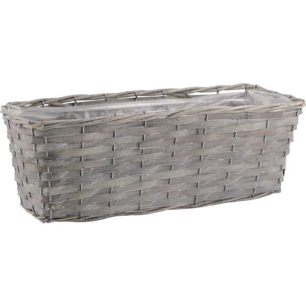 Jardinière en osier et bois - 19,90