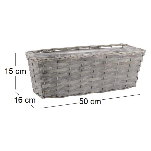 Jardinière en osier et bois - AUB-6618