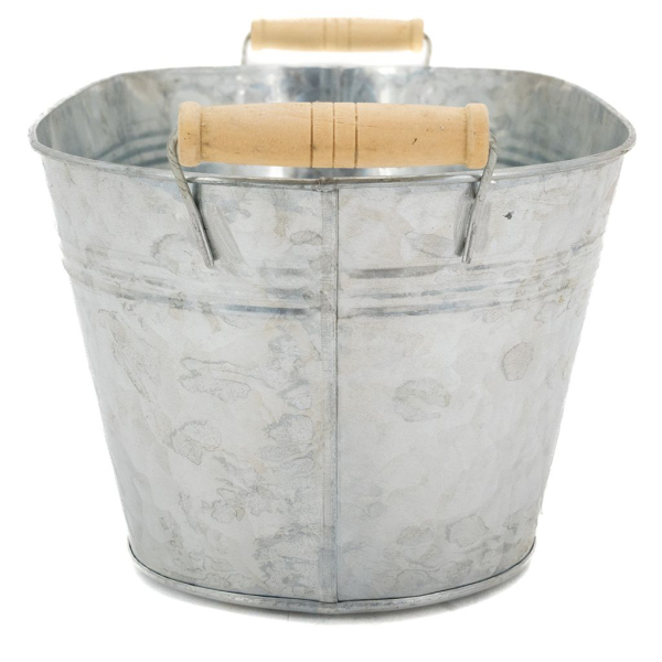 Jardinière ovale zinc et bois - 6,90
