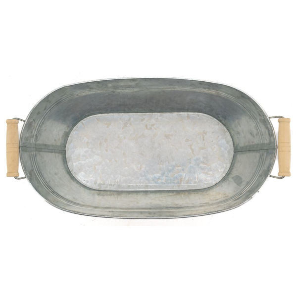 Jardinière ovale zinc et bois - 6