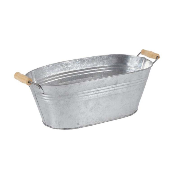 Jardinière ovale zinc et bois