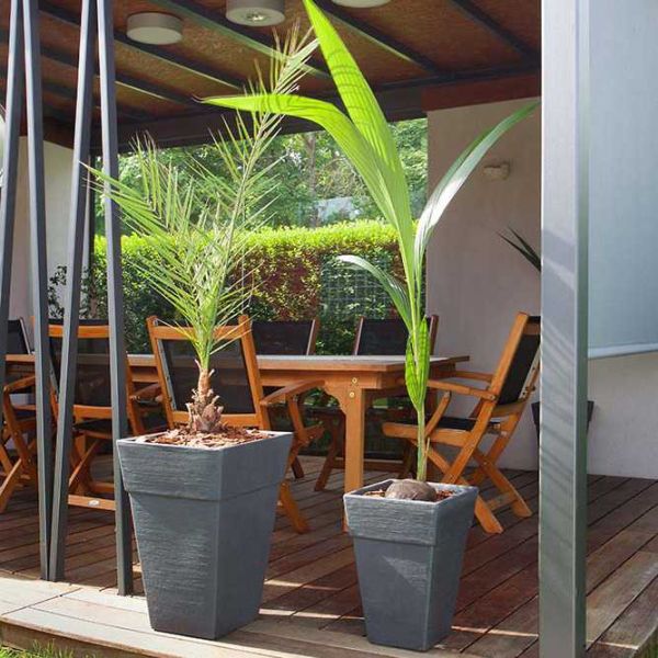 Jardinière en polyéthylène anthracite Quadro - ROTO