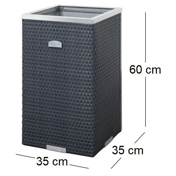 Jardinière en résine tressée avec cadre en aluminium 35 x 35 x 60 cm - FPH-0279