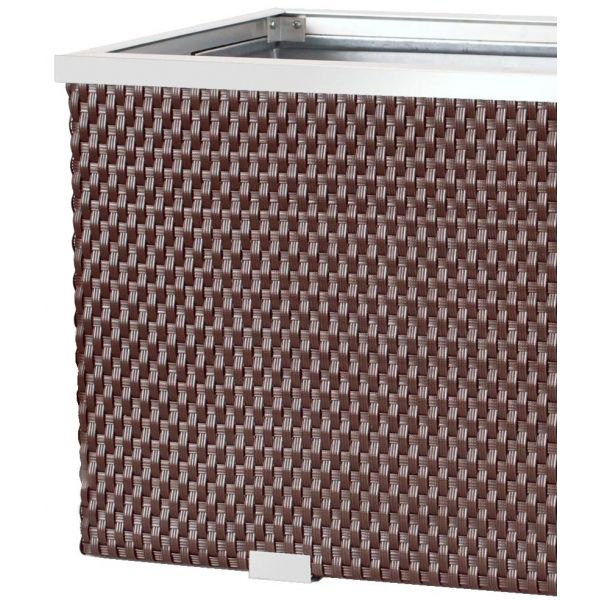 Jardinière en résine tressée avec cadre en aluminium 35 x 35 x 60 cm - FPH-0276