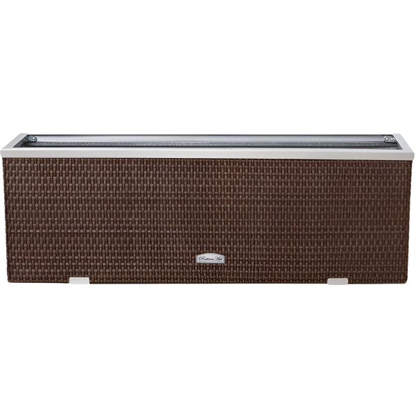 Jardinière en résine tressée avec cadre en aluminium 98 x 25 x 34 cm