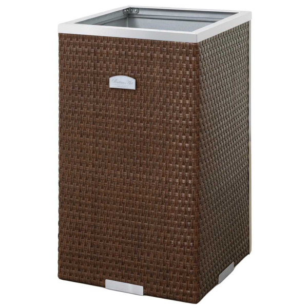 Jardinière en résine tressée avec cadre en aluminium 35 x 35 x 60 cm