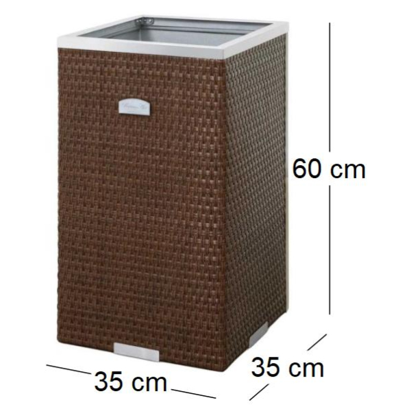 Jardinière en résine tressée avec cadre en aluminium 35 x 35 x 60 cm - FPH-0276