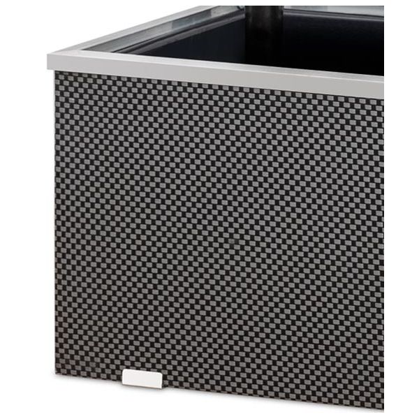 Jardinière en résine tressée avec réserve d'eau et cadre en aluminium 95 x 39 x 43 cm - 139