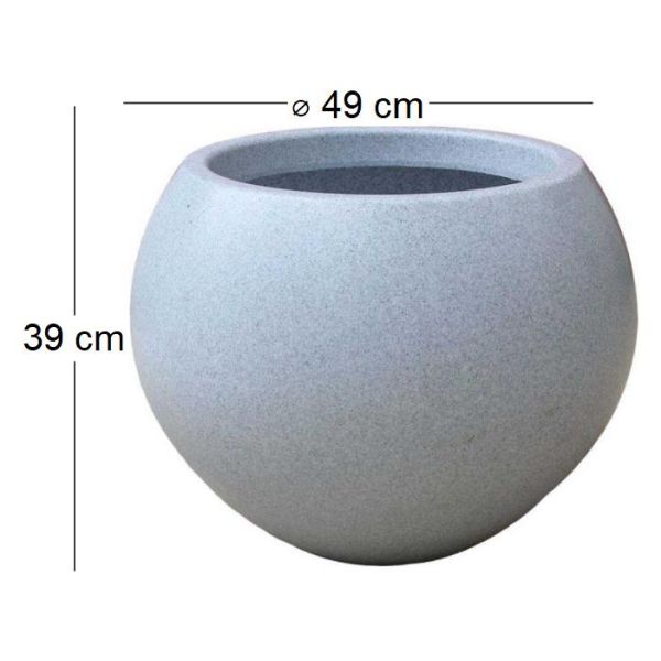 Jardinière ronde en polyéthylène granit Swing - ROT-0111