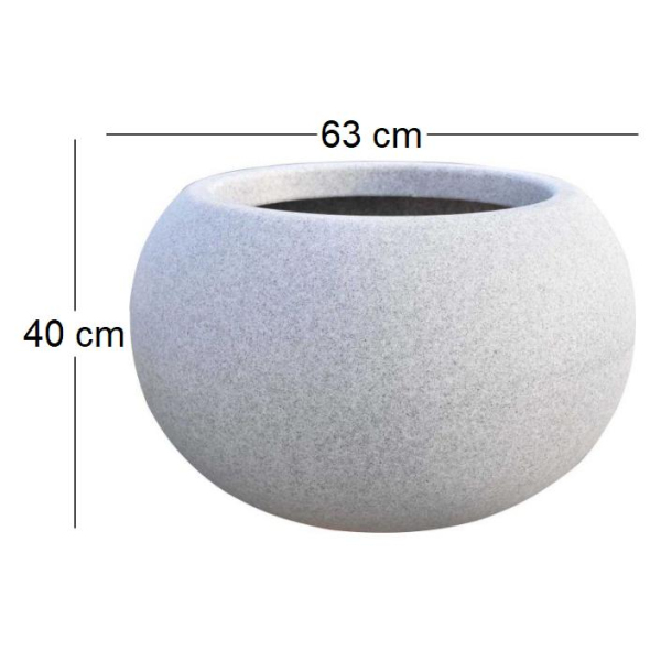 Jardinière ronde en polyéthylène granit Swing - ROT-0110