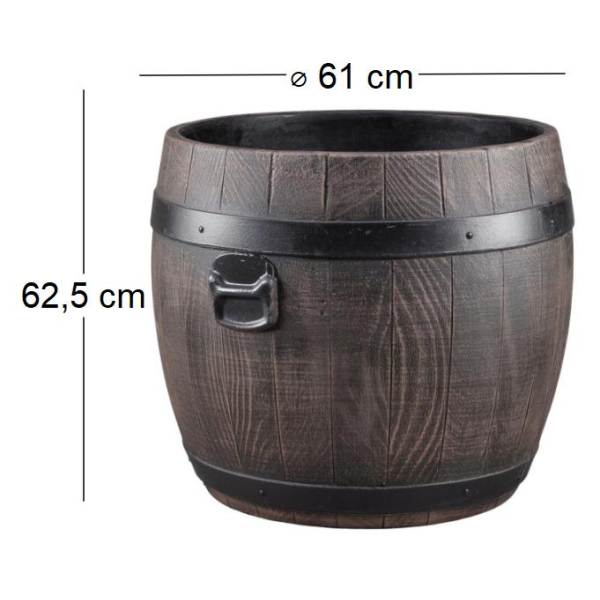 Jardinière ronde en polyéthylène imitation tonneau Bolero - ROT-0103