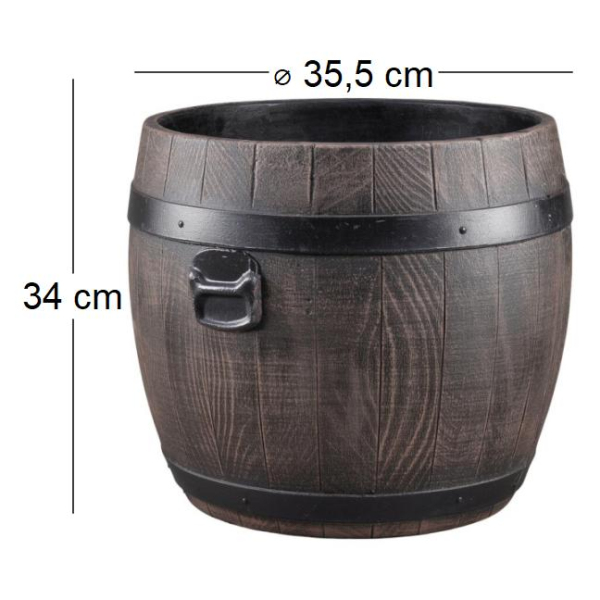 Jardinière ronde en polyéthylène imitation tonneau Bolero - ROT-0100