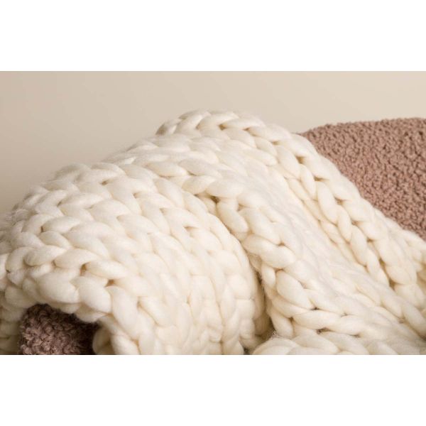 Jeté de canapé grosse maille en polyester Kate 170 x 130 cm - 69,90