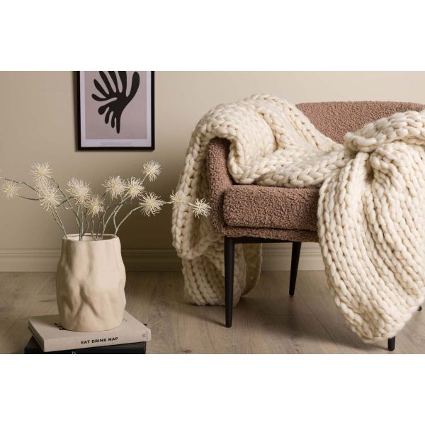 Jeté de canapé grosse maille en polyester Kate 170 x 130 cm - VENTURE HOME