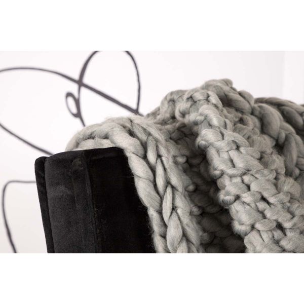 Jeté de canapé grosse maille en polyester Kate 170 x 130 cm - VENTURE HOME