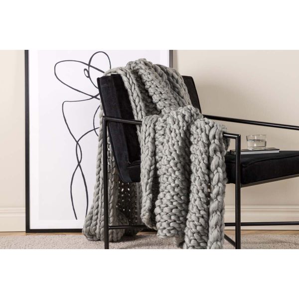 Jeté de canapé grosse maille en polyester Kate 170 x 130 cm - 69,90