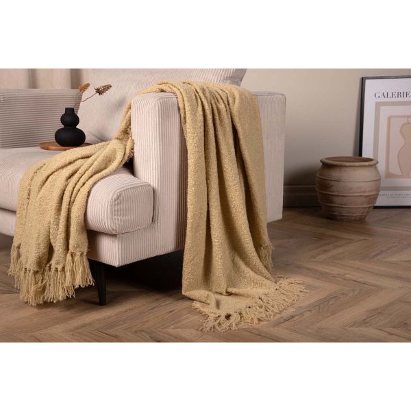 Jeté de canapé en polyester avec pampilles Stanly 170 x 130 cm - 25,90