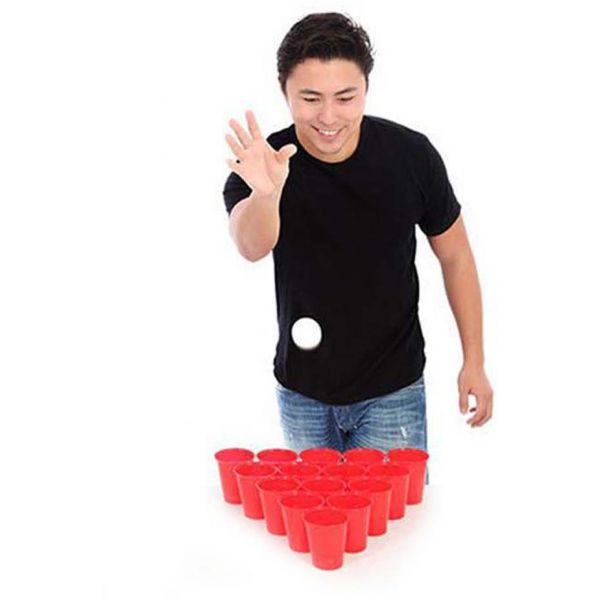 Infactory : Jeu à boire Bière-Pong avec 2 balles et 24 gobelets - Article  et décoration de fête - Achat & prix