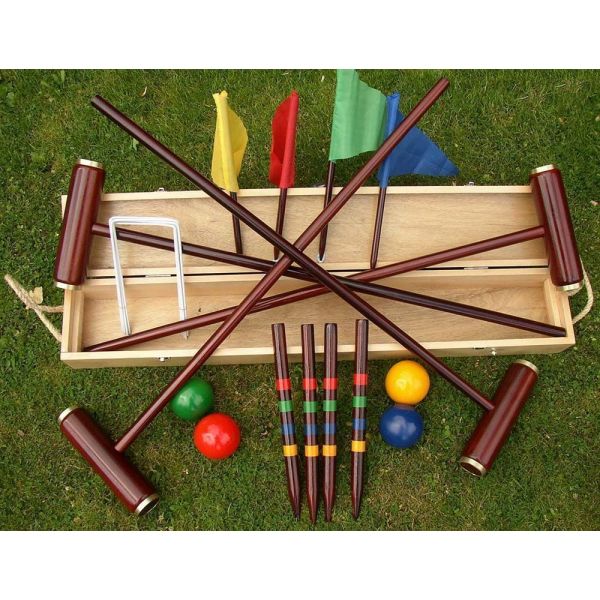 Jeu de croquet en bois 4 maillets - 6